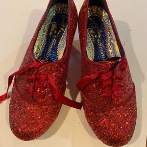 Irregular choice red glitter heels